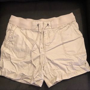 2 pairs of Khaki and black shorts both size 6